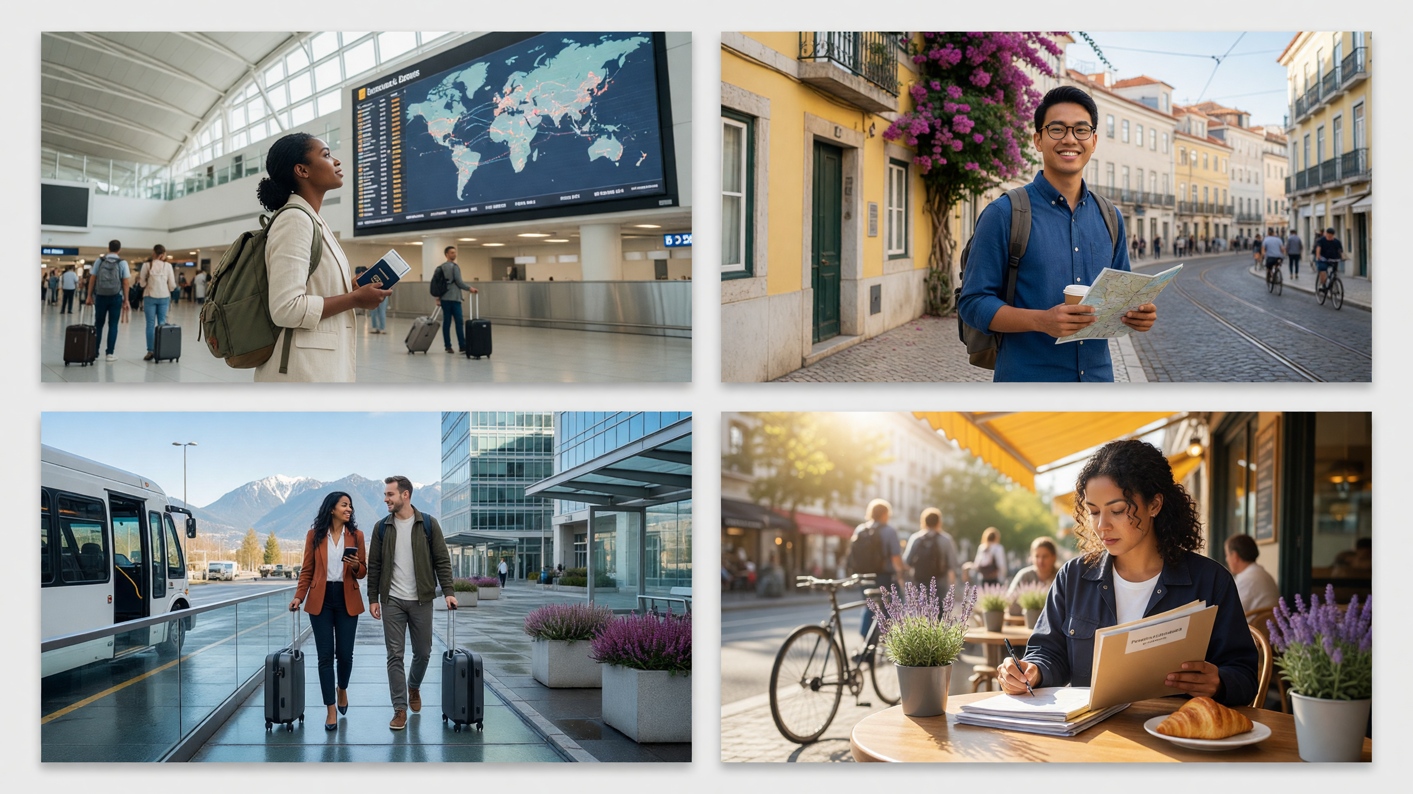 International travelers beginning a new journey